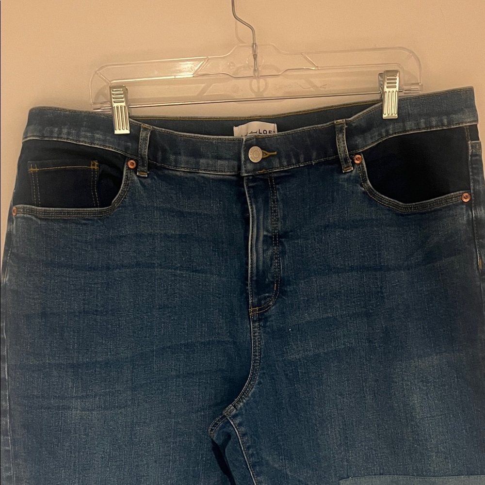 LOFT patchwork the Girlfriend cuff Jeans - image 5